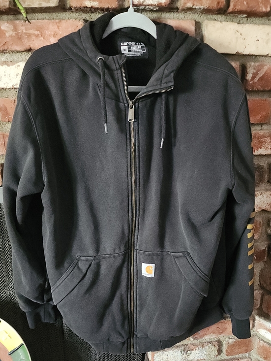Carhartt Other - Carhartt Black Full-Zip Hooded Sweatshirt with Logo Patch